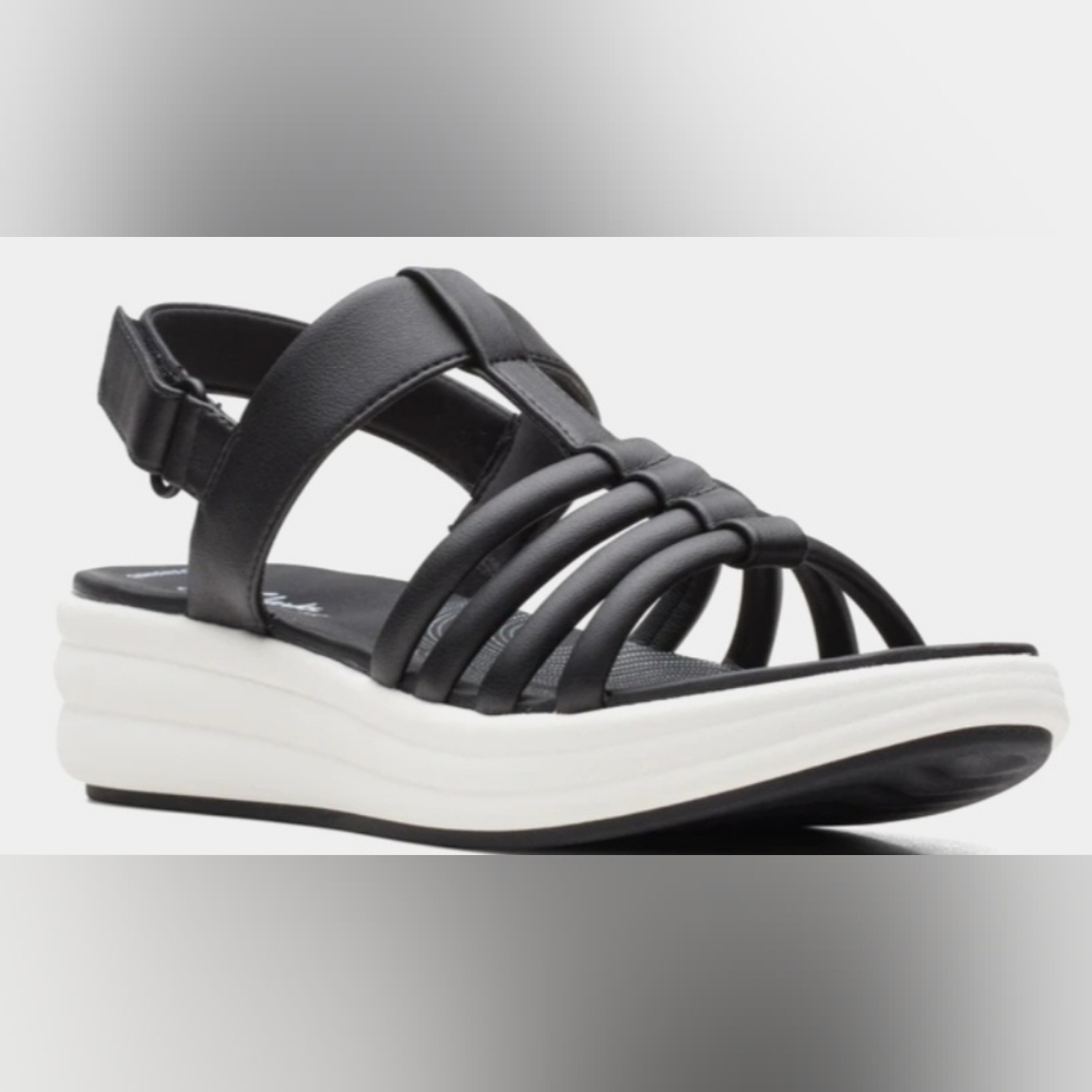 Clarks Cloud Steppers Drift Ease Wedge Sandals. Ladies Size 7